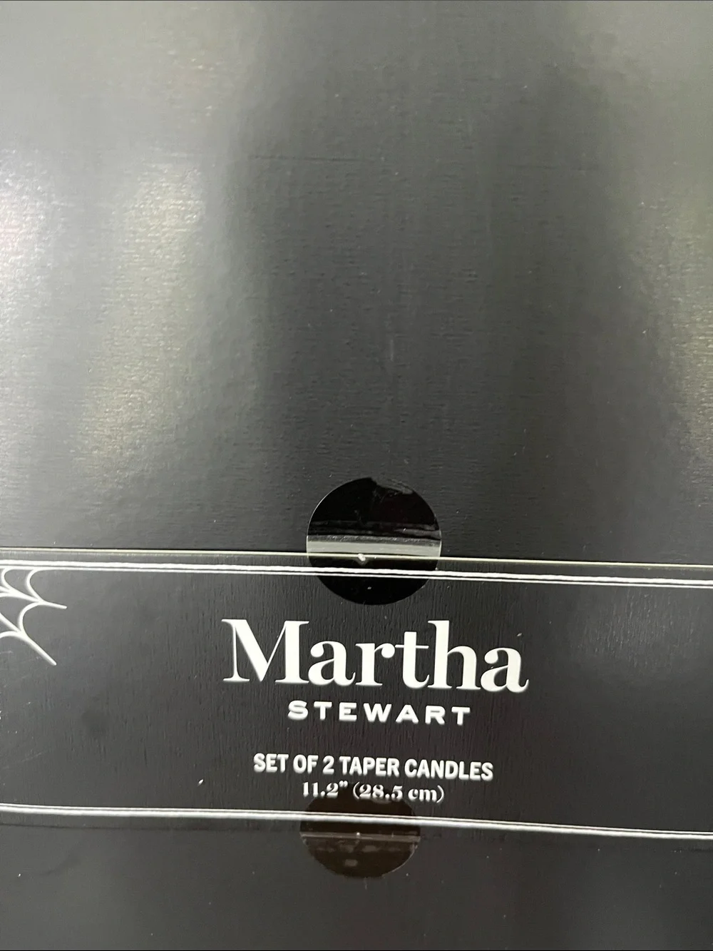 Martha Stewart Black Vampire Taper Candles with White Ghost Accents